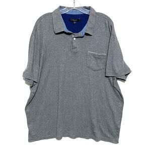 Tahari Gray Pocket Polo Shirt Mens XXL Preppy Classic Casual Office Workwear